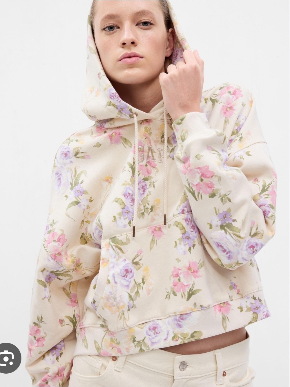 Gap × LoveShackFancy Floral Cropped Logo Hoodie & Sweatpant SET